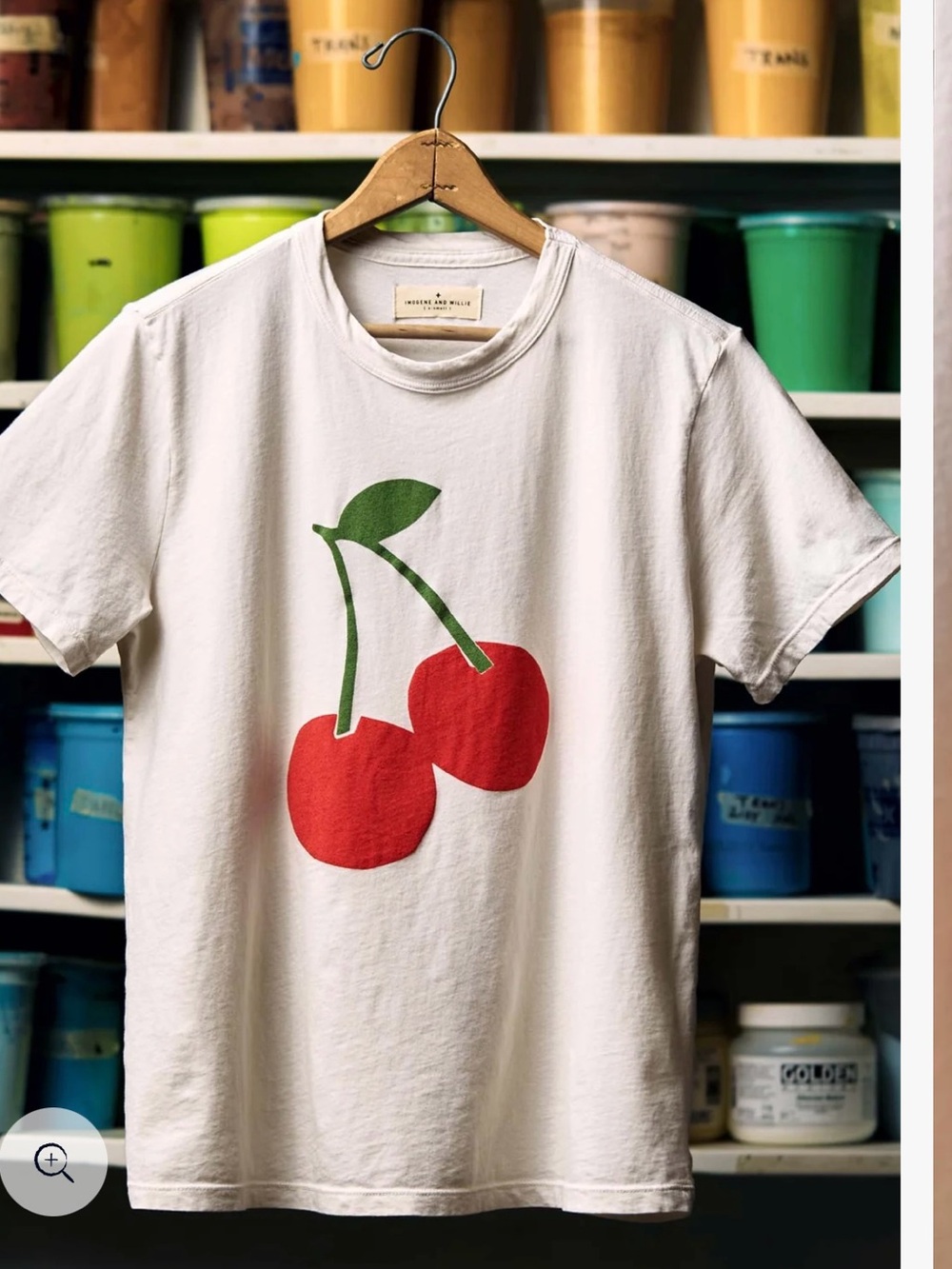 imogene + willie The "Cherry" Cream Graphic Tee Shirt - XS